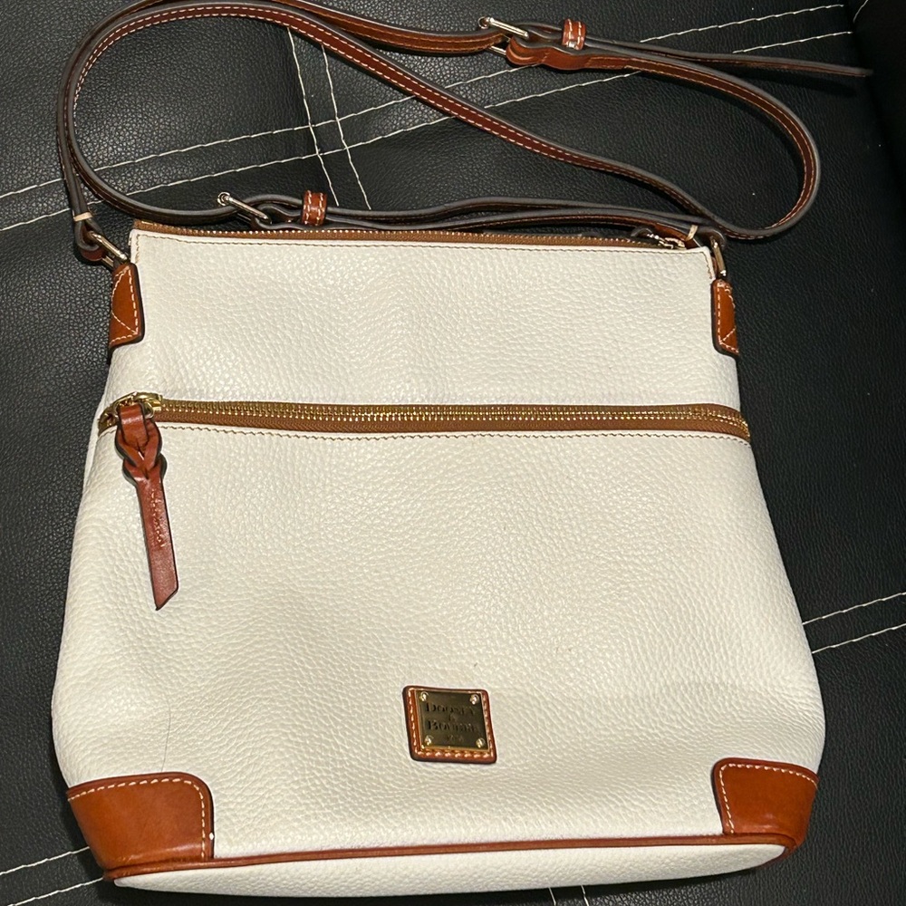 Dooney & Bourke Cream and Tan Crossbody Bag